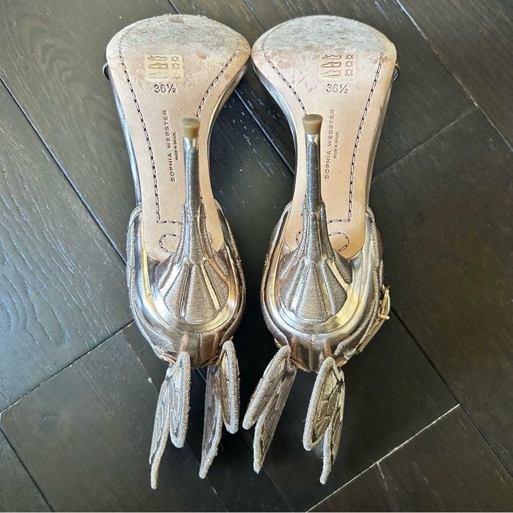 SOPHIA WEBSTER Chiara Butterfly Rose Gold Heels, 36.5 - Picture 6 of 7